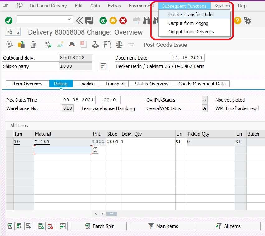 How To Create Transfer Order For Outbound Delivery In SAP - SAPBoost.Com